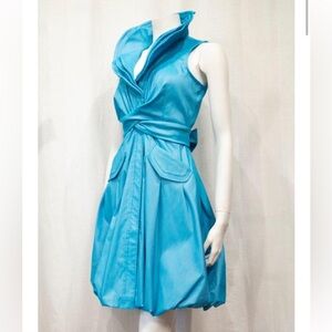 SAMUEL DONG BUBBLE DRESS IN Aqua Blue - worn once